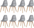 Chaise — en bois, Lot de 8, gris