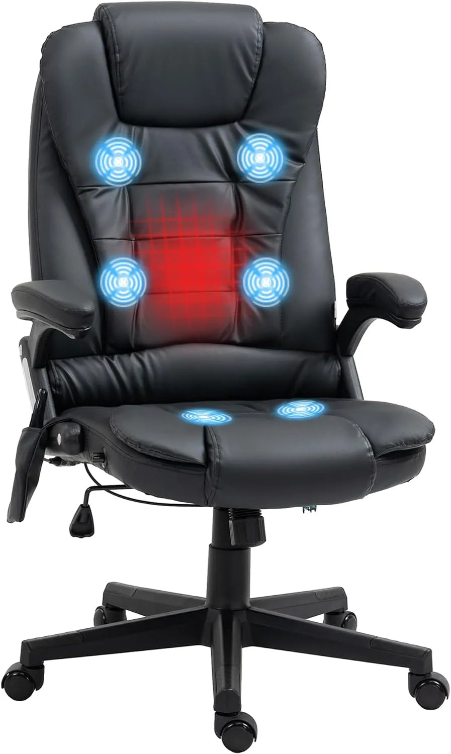 HOMCOM Bureau et table informatique — avec chauffage, noir