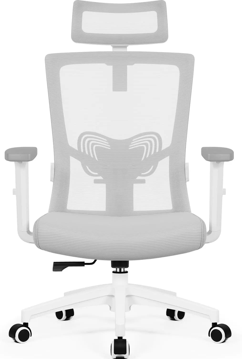 Bureau et table informatique: respirant, avec accoudoirs, réglable, avec roulettes, 11cm, gris