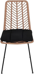 Chaise — en bois, Lot de 4, noir, en résine tressée