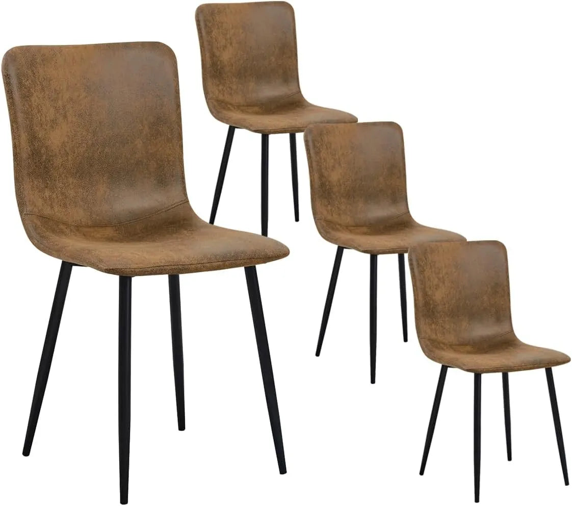 Chaise – en métal, Lot de 4, noir
