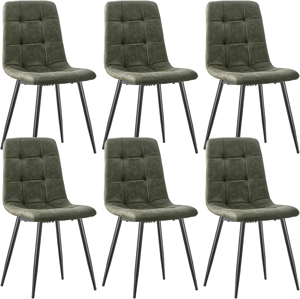 Chaise: en métal, revêtement en tissu, Lot de 6, noir