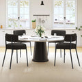 Chaise — en métal, avec accoudoirs, Lot de 4, noir