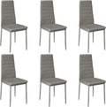 Chaise: avec dossier, Lot de 6, gris