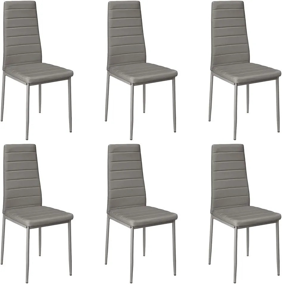 Chaise: avec dossier, Lot de 6, gris