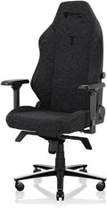 Chaise: Tissu, revêtement en tissu, technologie 3D/4D, avec accoudoirs, pour gaming, noir, inclinable