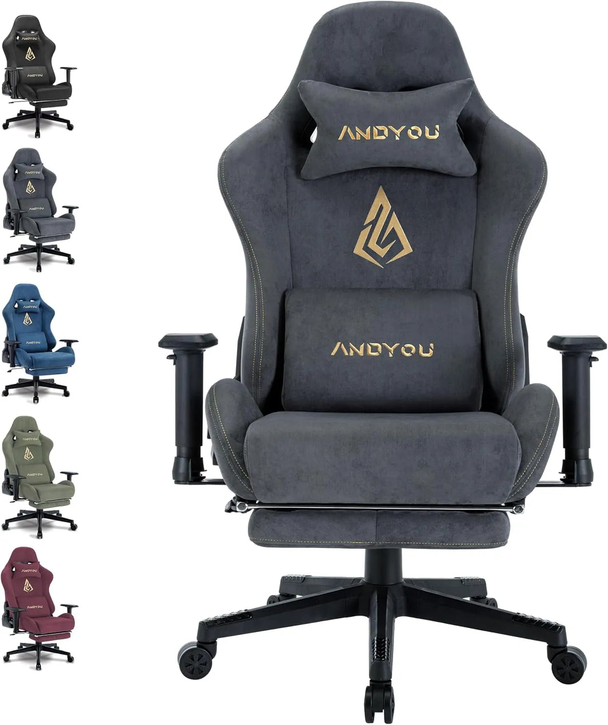 Chaise — avec coussins, pour gaming, réglable, 200kg
