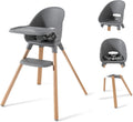 Chaise – pour enfant, en bois, format léger, harnais à 5 points, 15 kg, gris