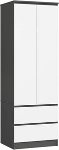 Armoire de rangement – L60, avec rangement, avec tiroirs, 2 Portes, 2 Tiroirs, blanc, AKORD P51