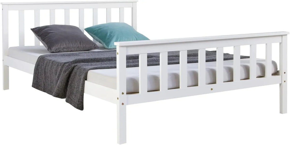 Homestyle4u 890 — en bois, 140 × 200 cm, blanc