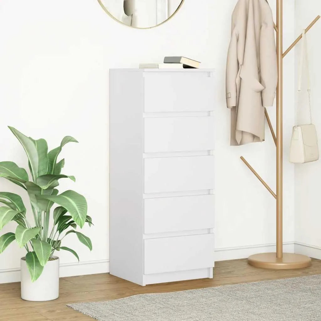 Armoire de rangement – en bois, avec rangement, avec tiroirs, 37, 5 × 35 × 99 cm, 21.15 KG, blanc