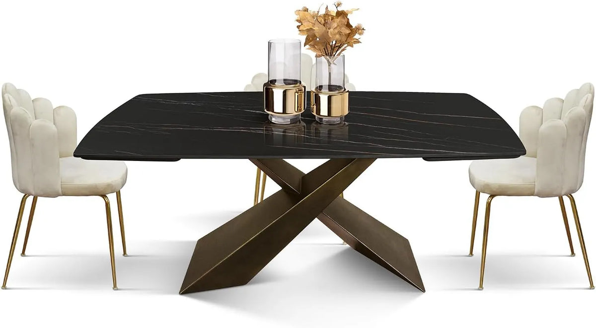 Table extensible Carlo: id_2063, en métal, en céramique, 180 × 90 × 76 cm, noir