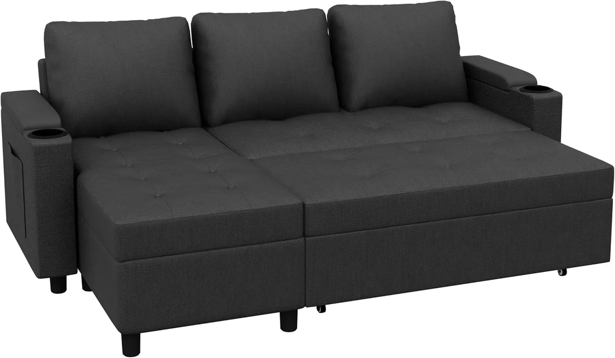 Canapé d'angle et canapé panoramique — modulaire, avec rangement, convertible, 3 Places, anthracite