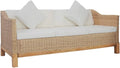 Canapé – en bois, avec coussins, 3 places, 171 × 78 × 71 cm, blanc, en résine tressée