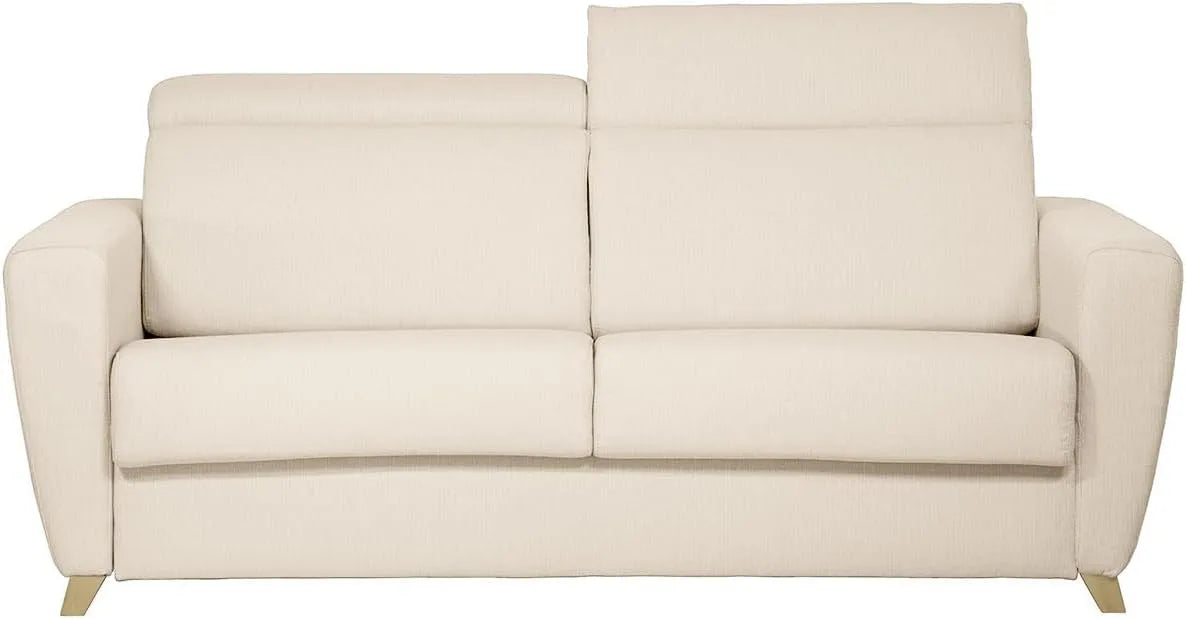 Canapé – revêtement en tissu, en bois, convertible, réglable, 3 Places, 13 cm, beige