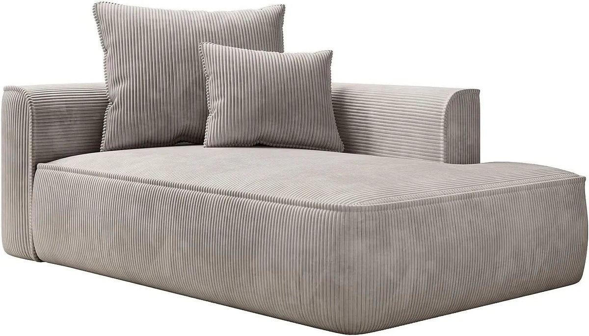 Vente-unique: PINETA, angle droit, en velours côtelé, beige